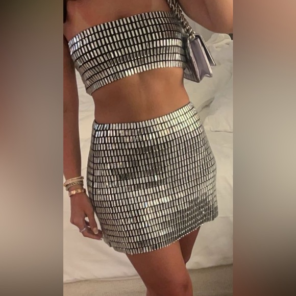 City At Night Mini Skirt Silver - Picture 8 of 8